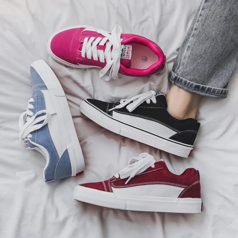 Осенняя обувь унисекс из парусины 2024 года для пар — модные повседневные спортивные уличные кроссовки