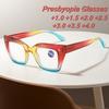 New Large Frame Hd Durable Presbyopia Glasses Fashionable And Elegant Multi Color Neutral Clear Lens Anti Blue Light Glasses