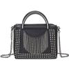 Vintage Tassel Handbag for Women Shoulder Bag Gothic Purses and Handbags with Studded Crossbody Strap Leather Satchel