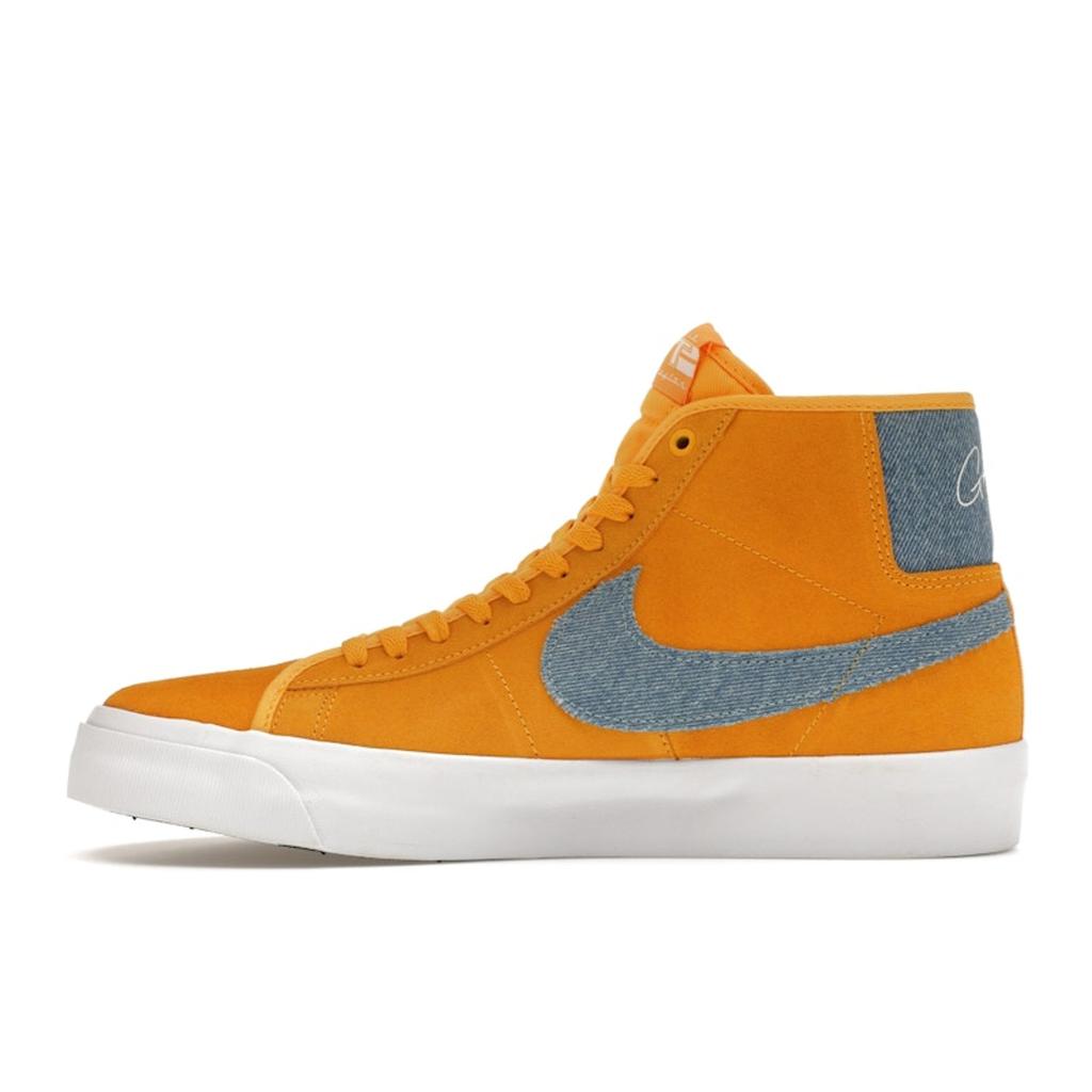 Grant Taylor X Nike Zoom Blazer Mid Pro GT SB University Gold Denim Unisex Sneakers Game-Royal White Black FD0269-700