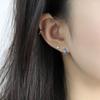 Серьги из стерлингового серебра S925 с покрытием из 18-каратного золота, Геометрическая синяя кубическая циркония, Ретро универсальный дизайн