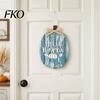 Party Atmosphere Decorations 5Pcs Fall Wooden Pumpkin Door Hanger for Front Door, Rustic Theme Sign Farmhouse Welcome Autumn Thanksgiving Wall