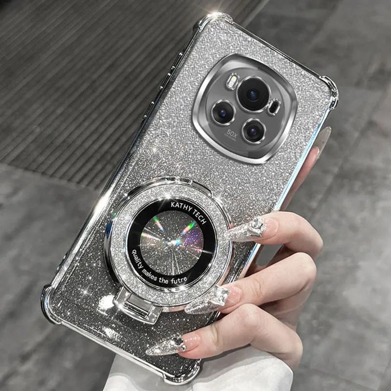 Роскошный противоударный чехол с четырьмя углами для Magic 7 6 5 Lite Magic 6 5 Pro Magic7Pro Honor X9C X9B X9A Блестящий чехол-подставка
