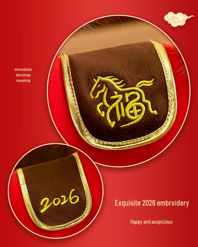 Плюшевая кукла Зодиакальный год Лошади - Красный Праздничный Свадебный и Корпоративный Подарочный Орнамент