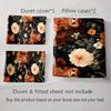Floral cow motif. Bedding Duvet cover sets Duvet covers Pillowcases gifts (1 * Duvet Cover 2 * Pillowcases, without duvet insert)