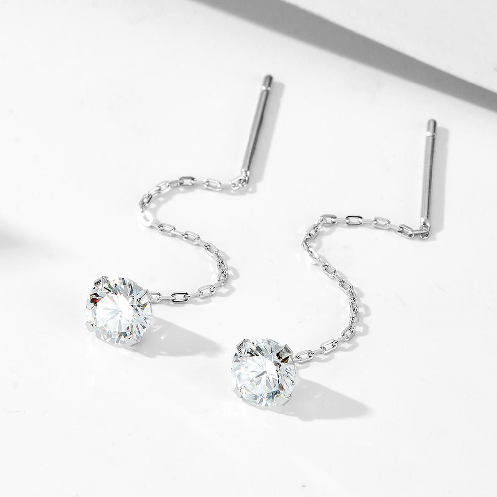 Peishang Jewelry Серьги-гвоздики из стерлингового серебра 925 пробы с покрытием 14K золотом, с подвесками-кисточками и кубическим цирконием Zirconia