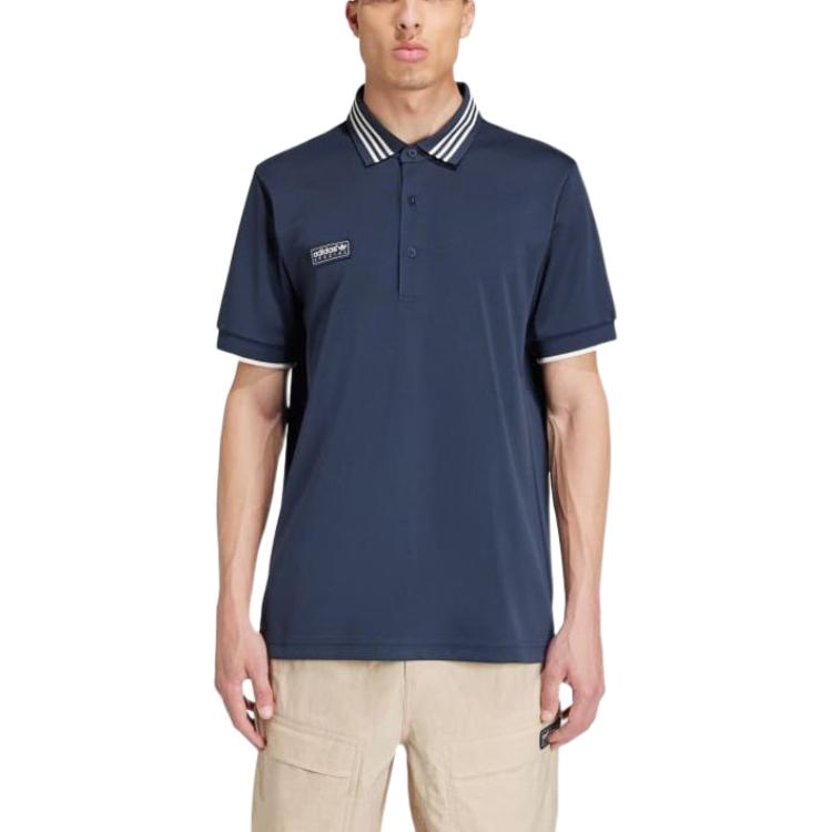 adidas Рубашка поло с коротким рукавом Night Navy Мужская уличная одежда IM8918
