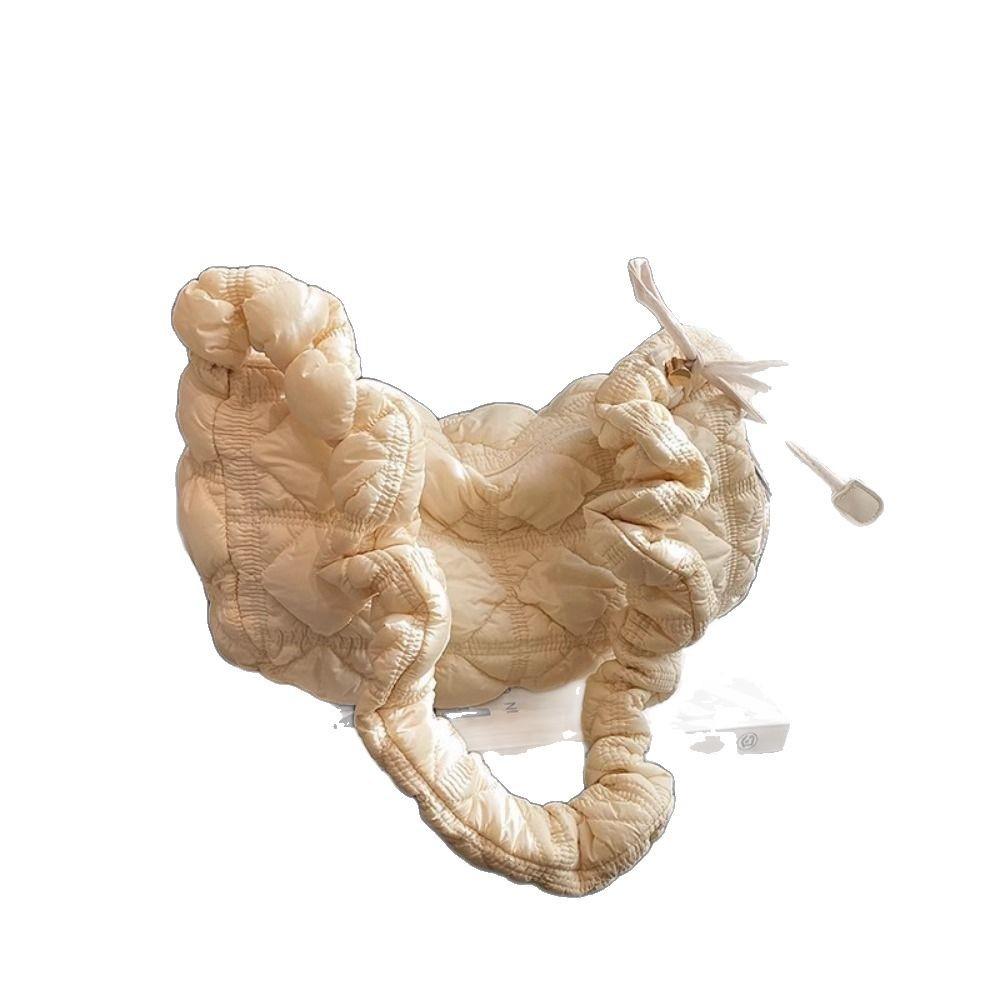 Niche Versatile Cloud Pleated Bag for Women, Large Capacity Lightweight Down Shoulder Bag, Crossbody Bag, Dumpling Bag