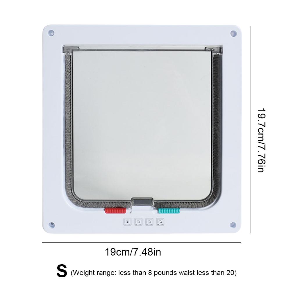 Cat Flap Door With 4 Way Lock Security Flap Door Small Pet Supplies Cat Puppy Safety Gate For Dog Cat Kitten Dog Cat Flap Door