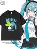 Футболка с вторичным паттерном Hatsune Miku, летняя, мужская и женская, высококачественная, 100% хлопок, повседневная, в стиле Харадзюку, свободная