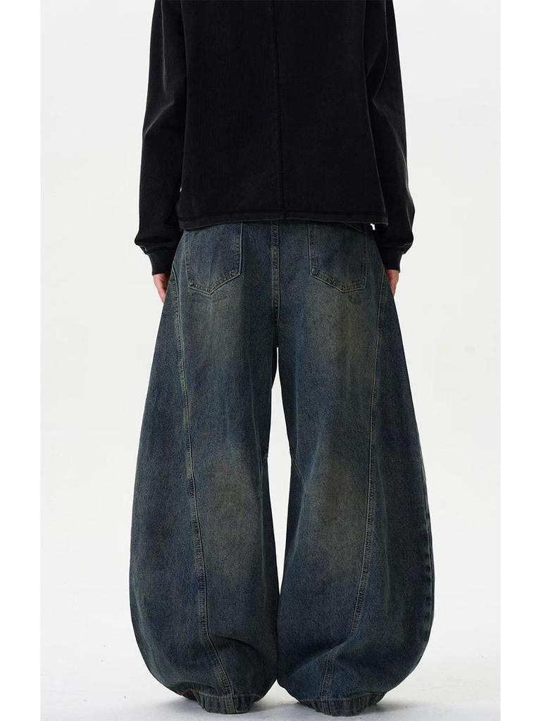 Американские Ретро Вываренные Потертые Джинсы Широкие Штанины - Унисекс Повседневный Тренд