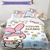 3pcs Melody2 Cover Set - Personalized Name, HD Printed Bedding with 1 Cover and 2 Pillowcases - Perfect for Home Decor, Easy Care