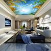 Ceiling Wallpaper 3d Blue Sky Clouds Tree Pattern Ceiling Mural Living Room Bedroom Hotel Natural Landscape Frescoes
