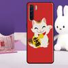 Japanese Lucky Cat Art Case For Oppo A54 A74 A94 A80 A60 A40 A18 A38 A58 A78 A98 A96 A76 A16 A15 A17 A57 A77 A5 Pro