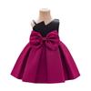 Baby Girl Formal Dress Bowknot Slant Shoulder Party Gown Toddler Princess Events Winter