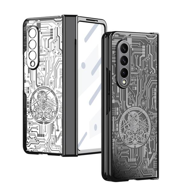 Чехол с защитой от падения на весь корпус для Samsung Galaxy Z Fold 4 Fold4 Fold5 Fold3 Fold 3 5 2 Fold2 Zfold4, пленка из закаленного стекла