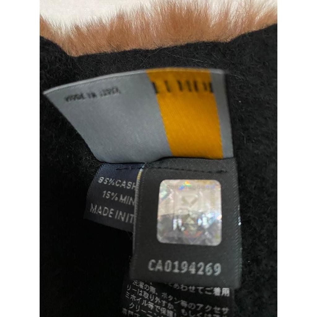 Б/у Шарф-платок FENDI из меха и кашемира, цвет коричневый/черный