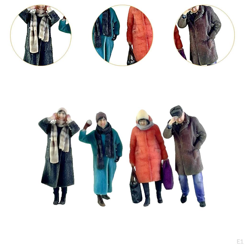 4x 1/87 Миниатюрные Фигурки Людей Диорама Коллекция Фигурки для Микро