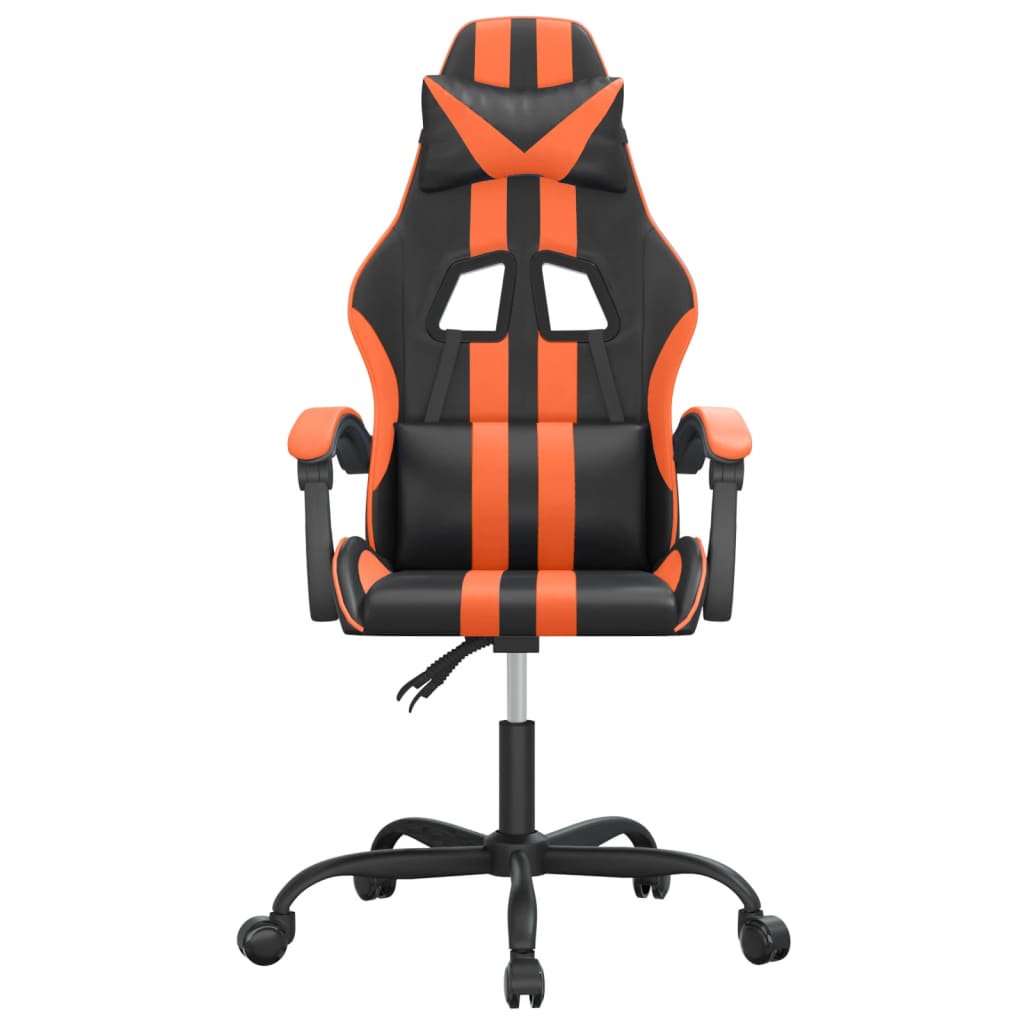 Gaming Chair Black and Orange Synthetic Leather