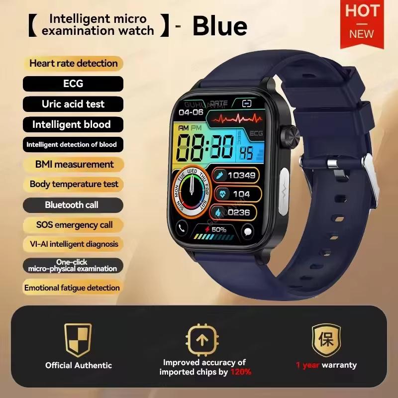 2025 Новые умные часы для здоровья с ИИ-диагностикой для женщин, функция ЭКГ и ВСР, артериальное давление, мочевая кислота, липиды, BT-звонок, умные часы для женщин