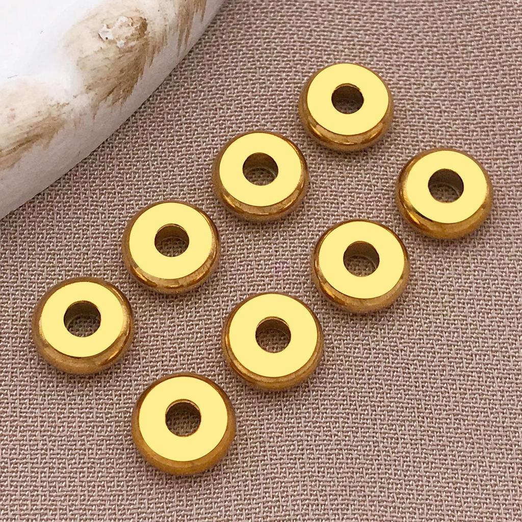 Stainless Steel Flat Spacer Beads - DIY Jewelry for Necklaces & Bracelets