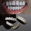 1/2Pcs Rhinestone Teeth Grills Set Removable Tooth Cap Healthy Metal Top Bottom Mouth Grill Hip-Hop Punk Style Dental Jewelry