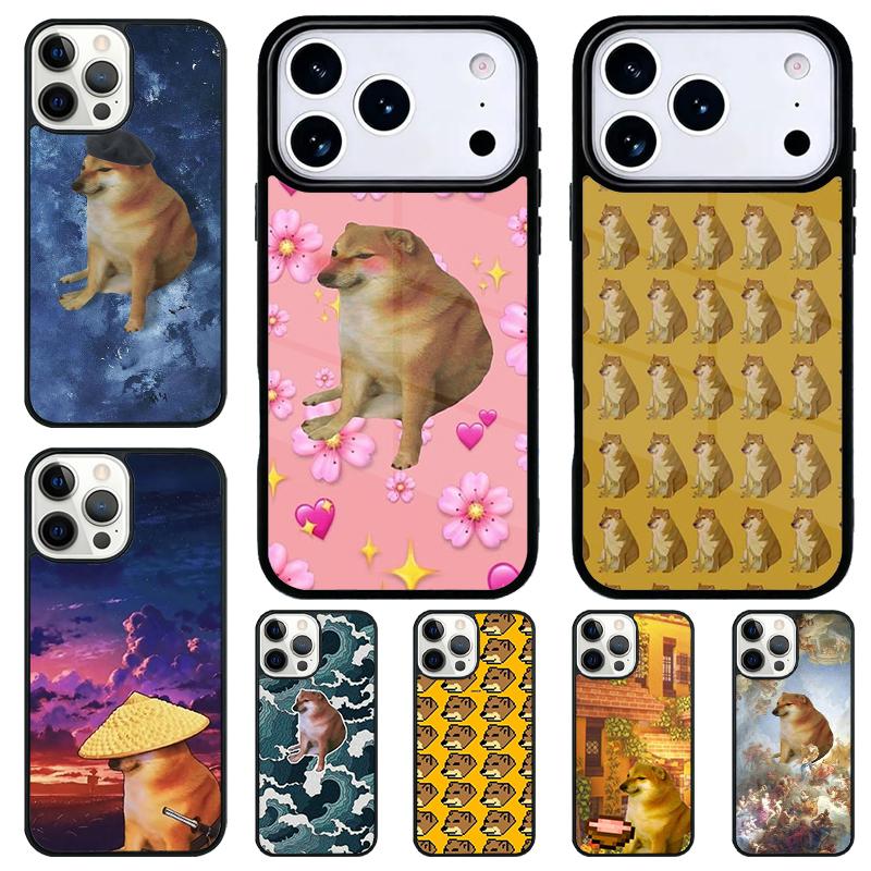 Cheems Doge Phone Case for iPhone 17 Air 16 15 11 12 14 13 Pro Max Shockproof Cover