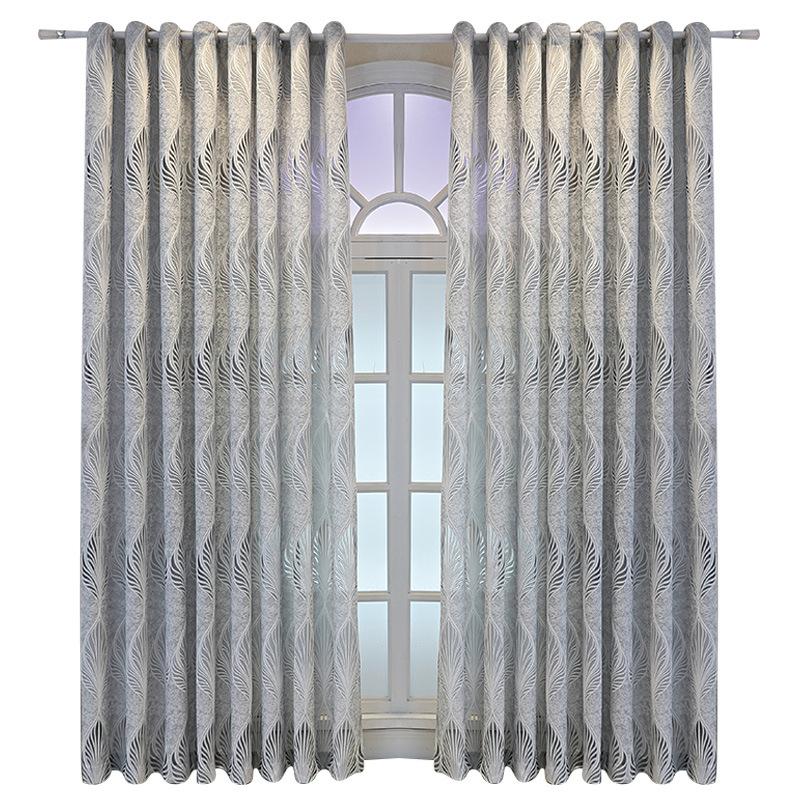 Modern Simple Leaf Curtain Bedroom Semi-shading Gauze Opaque Curtain Living Room Bedroom Window Decor