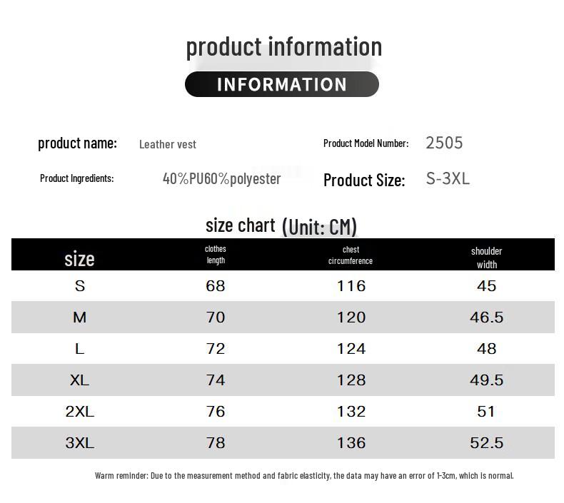 MIIOW Мужской теплый кожаный жилет