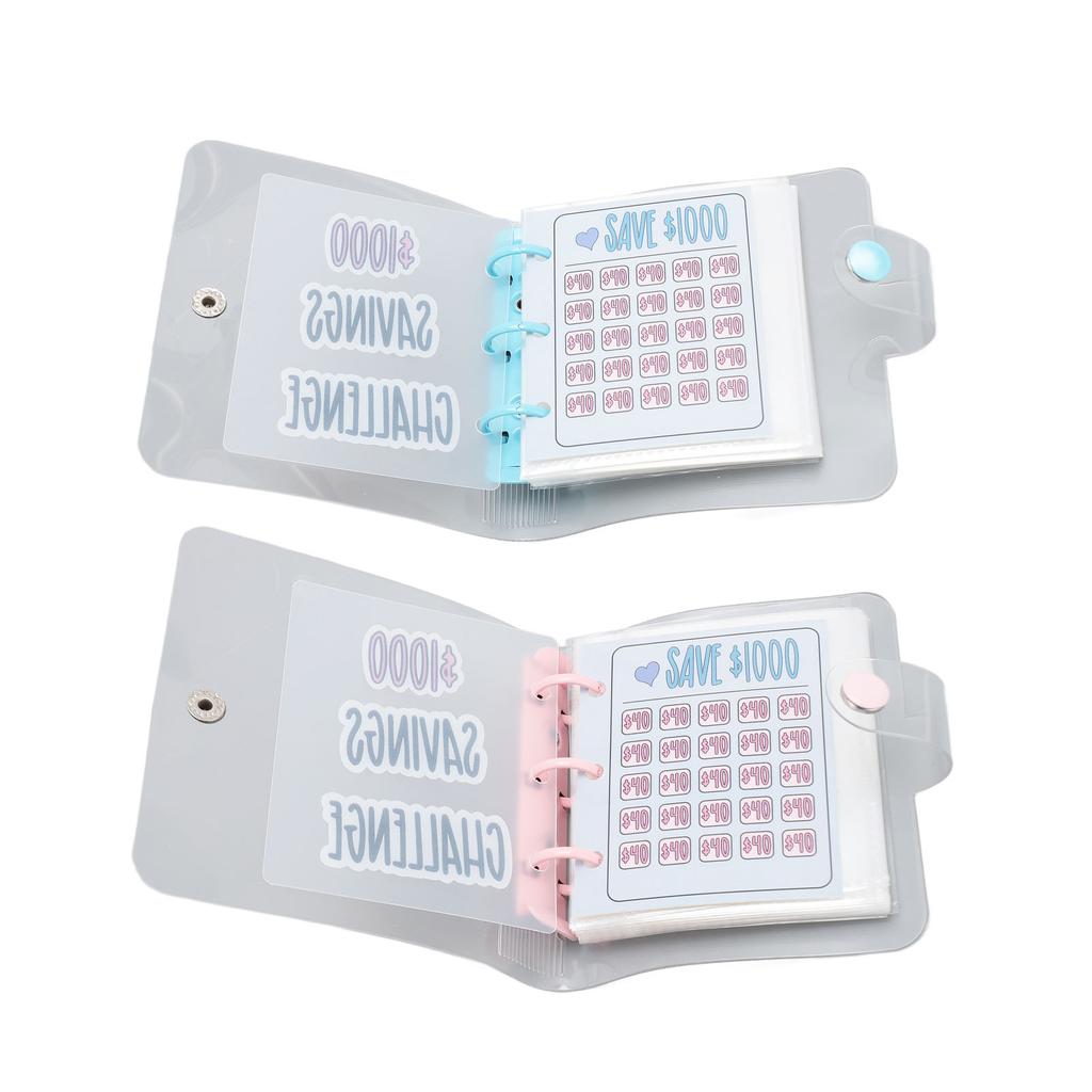 1000 сбережений Challenge Многоцелевой ПВХ многоразовый мини-бюджет с наклейкой для денег Ma