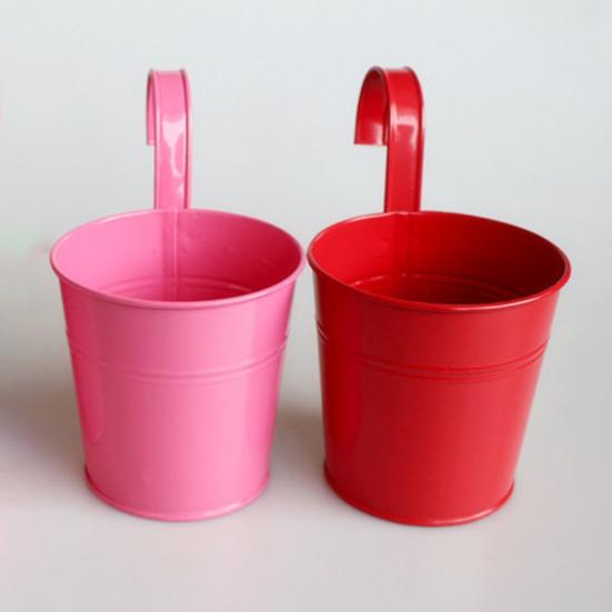 Подвесной цветочный горшок, прочное железное ведро в естественном стиле, изысканное металлическое ведро для балкона