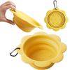 BPA Free Collapsible Dog Bowl Flower Shape Food Water Feeding Tray Folding Silicone Dish  Outdoor