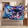 Demon Slayer Printed Flannel Blanket, Skin Friendly Warm Throw for Indoor Couch Bed Daily Use