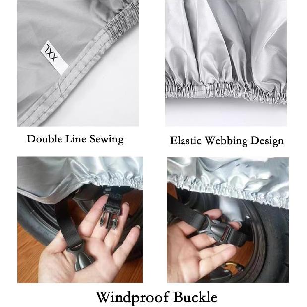 Motorcycle Covers, Motorbike Cover With Lock-Holes Motorcycles Vehicle Cover Fits Up To 97" Motorcycles Vehicle - 2XL Size