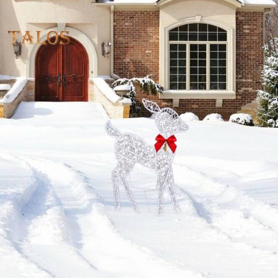 1 шт./3 шт. Металлические украшения в виде оленей, наружные статуи оленей со светодиодной подсветкой, легкая сборка, светящиеся украшения в виде оленей для газона, сада, двора