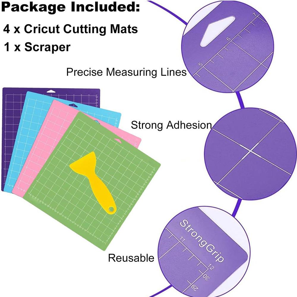 4 шт. Нескользящий коврик для резки с 1 шт. скребком для шитья, квилтинга и рукоделия