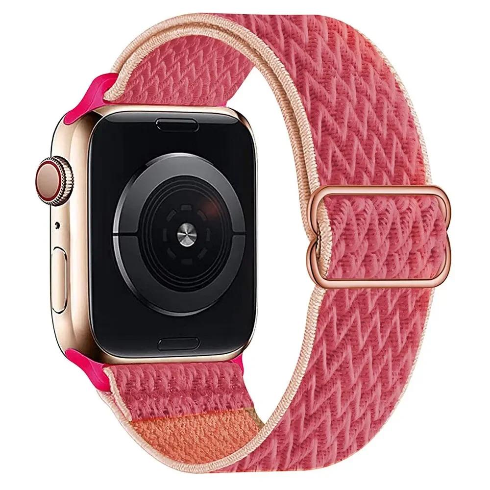 Эластичный нейлоновый ремешок для Apple Watch ultra 2 49 мм Series 9/8/7 41 мм 45 мм 38/42-40 мм/44 мм Богемский браслет ремешок для iWatch 6 5 4 3 Se