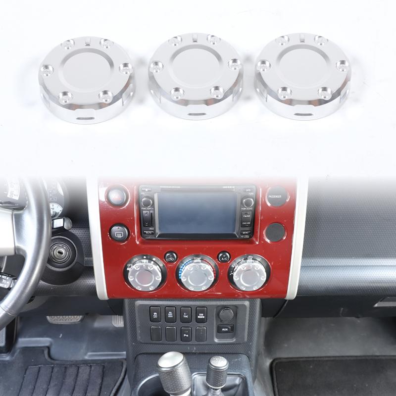 For Toyota FJ Cruiser 2007-2025 Aluminum Alloy Car Center Console Air Conditioning Knob Decorative Cover Interior Accessories