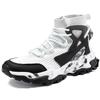 Men Fashion Sneakers High-Top Mesh Running Shoes Lace-Up Fitness Sports Shoes Trail Jogging Shoes Non-Slip Casual Socks Sneakers