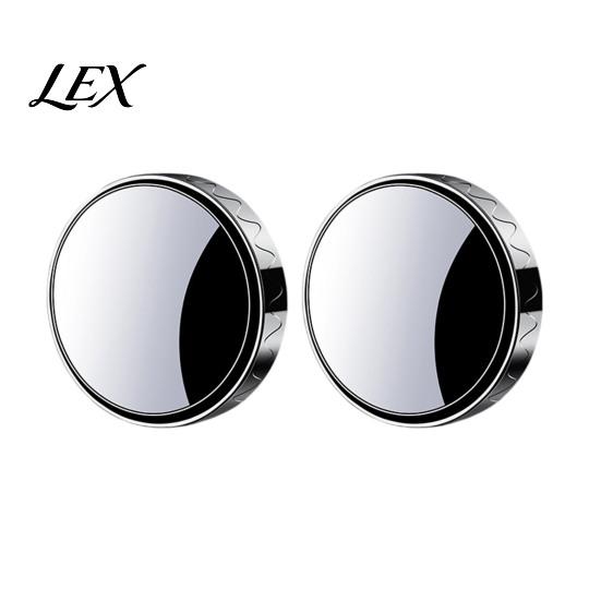 Driving Blind Area Eliminator 1 Pair Car Rearview Spot Mirror, 360 Degree Adjustable Suction Cup Small Wide Angle Side Mirror Round Convex Glass