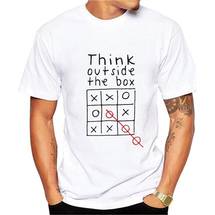 Think Out Side Cool The Box Men Male Letter Quote Modal Short Sleeve O Neck T shirt Funny Customized Top tees gt160