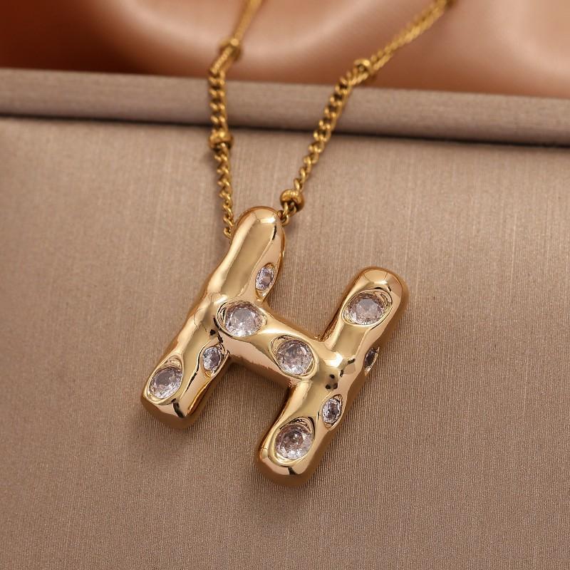 Ladies' Diamond Metal Necklace, Heavy Craftsmanship Premium Design Initial Necklace, Gift for Women, Holiday Present, Party Jewelry.