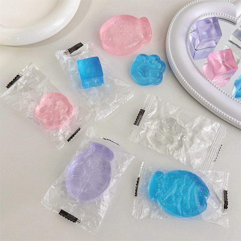 Pinching Cat Paw Fish Cat Paw Mini Mochi Ice Pressure Ball Toy Squeeze Toy Mini Mochi Ice Block