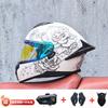 Full Face Motorcycle Helmet With External Bluetooth Module Men Women Large Rear Wing Sport Style DOT Approved