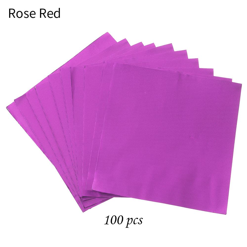 100pcs 10x10cm Aluminum Foil Candy Chocolate Biscuits Tin Wrapping Paper DIY Metal Embossing Gift Craft Paper Packaging Paper
