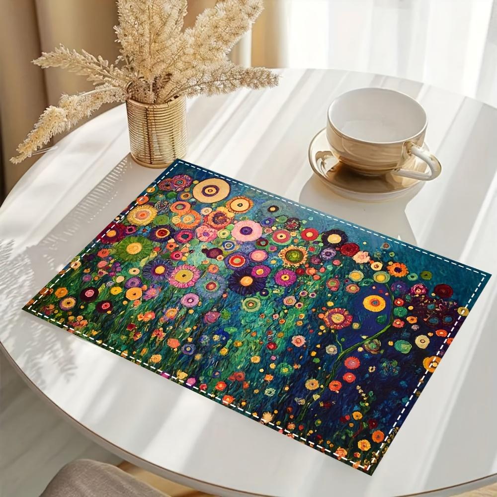 4pcs Placemats Dream Garden Art Set, 12x18 Inches, Suitable for Kitchen and Dining Room Decor, Home Decoration, Family Dinner Table, Party Decor