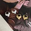 Retro irregular love plain ring earrings women's niche design earrings fashion high-end earrings