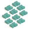 10Pcs 13.030 10Pcs 13.031 MPX Green Hexagonal Plug Copper Gold Plated Nylon Injection Molding Model