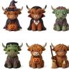 Holiday Party Decorations Halloween Highland Cow Advent Calendar, 24 Days Surprise Countdown Calendar with Favors Mini Acrylic Ornaments, Spooky