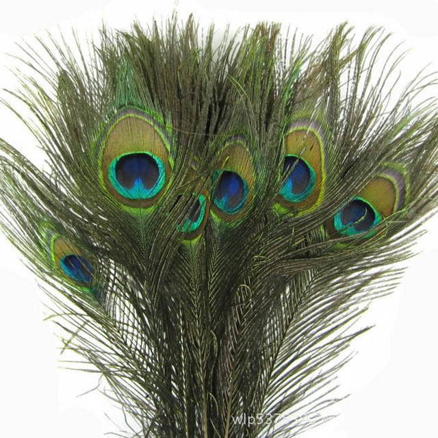 10pcs /Set Beautiful Natural Peacock Feathers Eyes For Diy Clothes Decoration Wedding Party 26 -30cm Peacock Tail Feathers